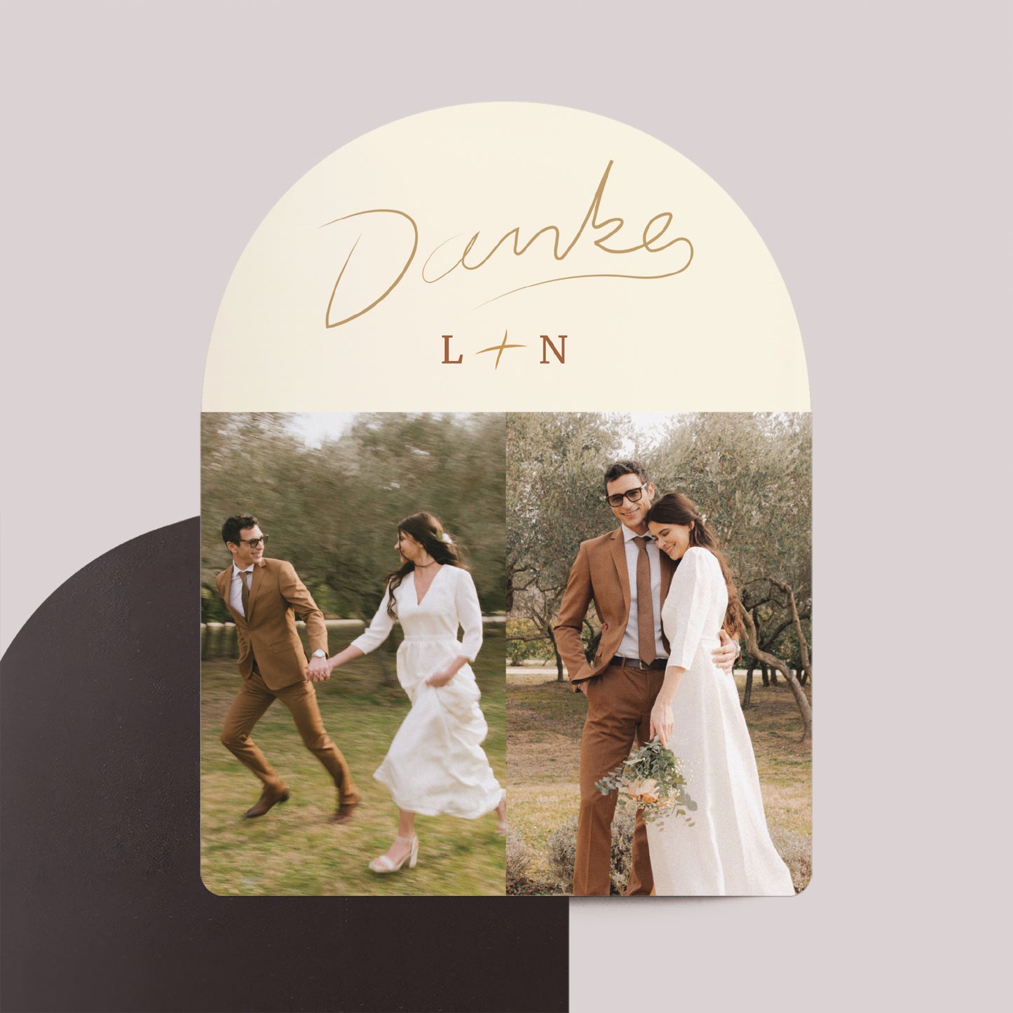 Dankeskarte Hochzeit 8er-Pack, magnetisch, Bogen Herzlichen Dank foto N° 1