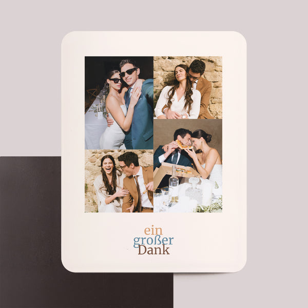 Dankeskarte Hochzeit Set von 8, magnetisch, rechteckig mit abgerundeten Ecken Was für Emotionen! foto