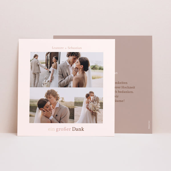 Dankeskarte Hochzeit Einfaches Quadrat foto