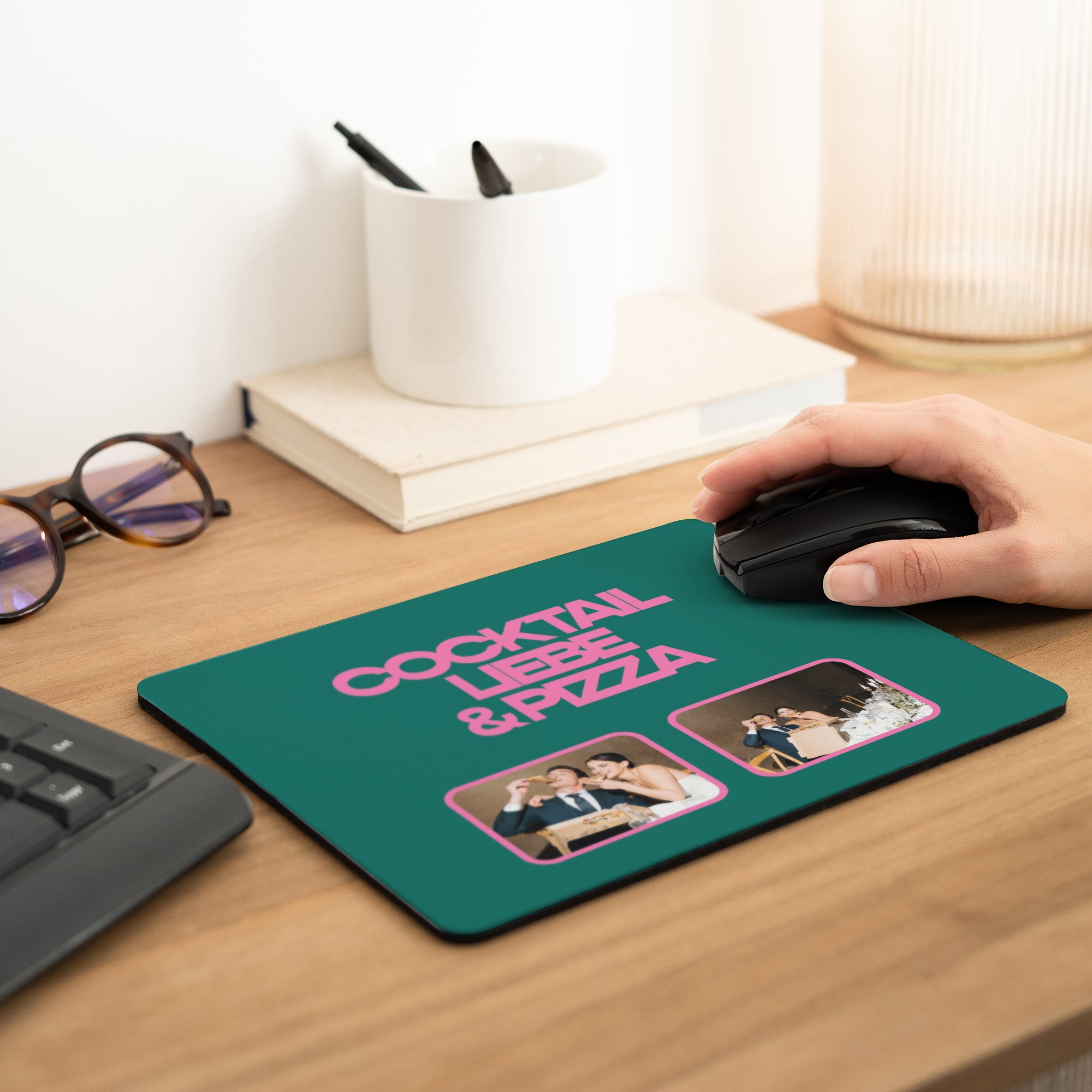 Mousepad Objekte Rechteck Cocktail, Liebe und Pizza foto N° 2