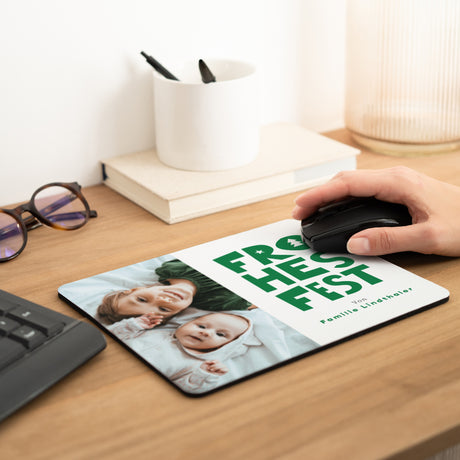 Mousepad Objekte Rechteck Frohes Fest Grün