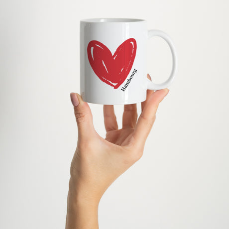 Tasse Objekte Weiß Herzstadt