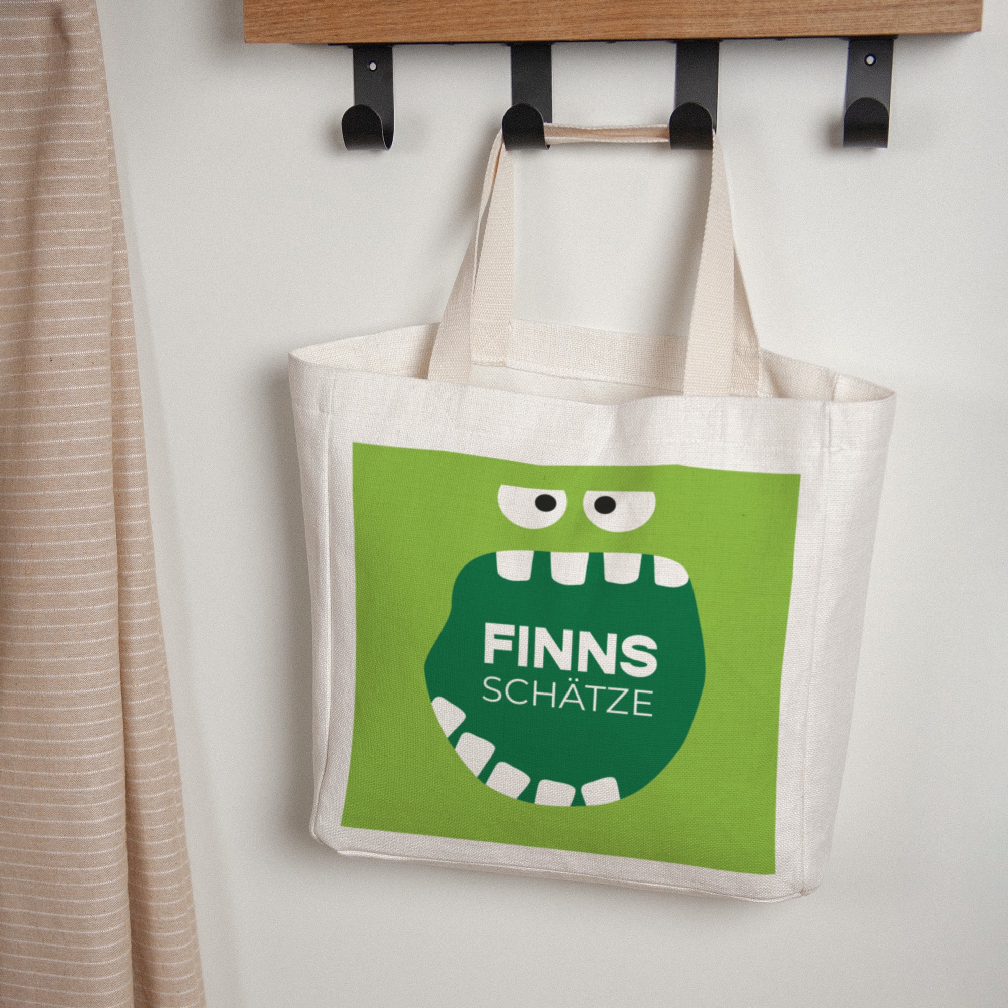 Tote bag Objekte Tragehenkel Grünes Monster foto N° 1