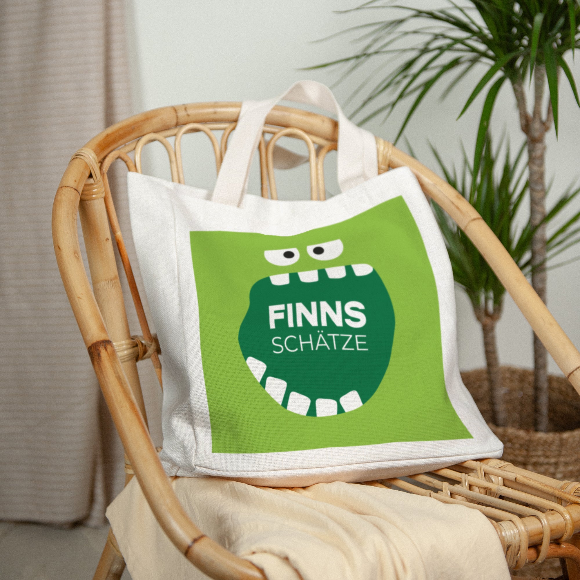 Tote bag Objekte Tragehenkel Grünes Monster foto N° 2