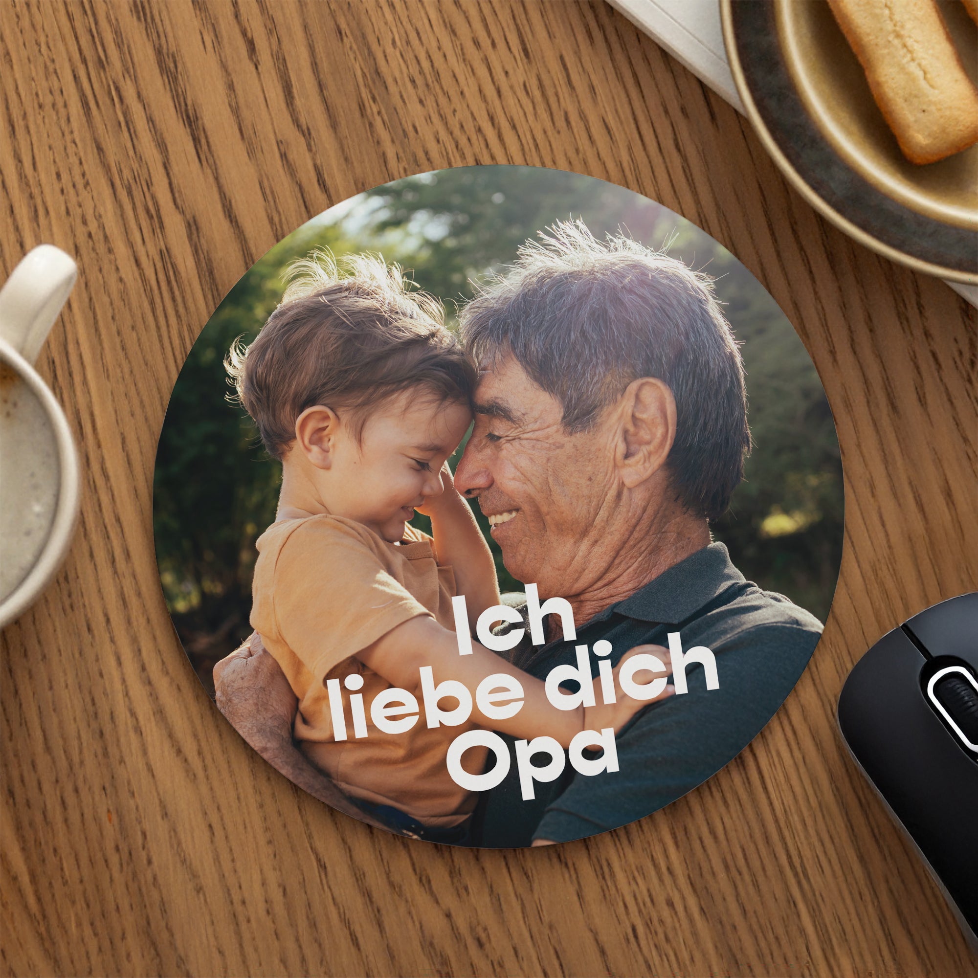 Mousepad Objekte Rund Opa lieben foto N° 1