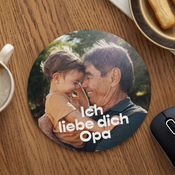 Mousepad Objekte Rund Opa lieben foto