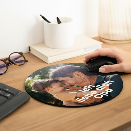 Mousepad Objekte Rund Opa lieben