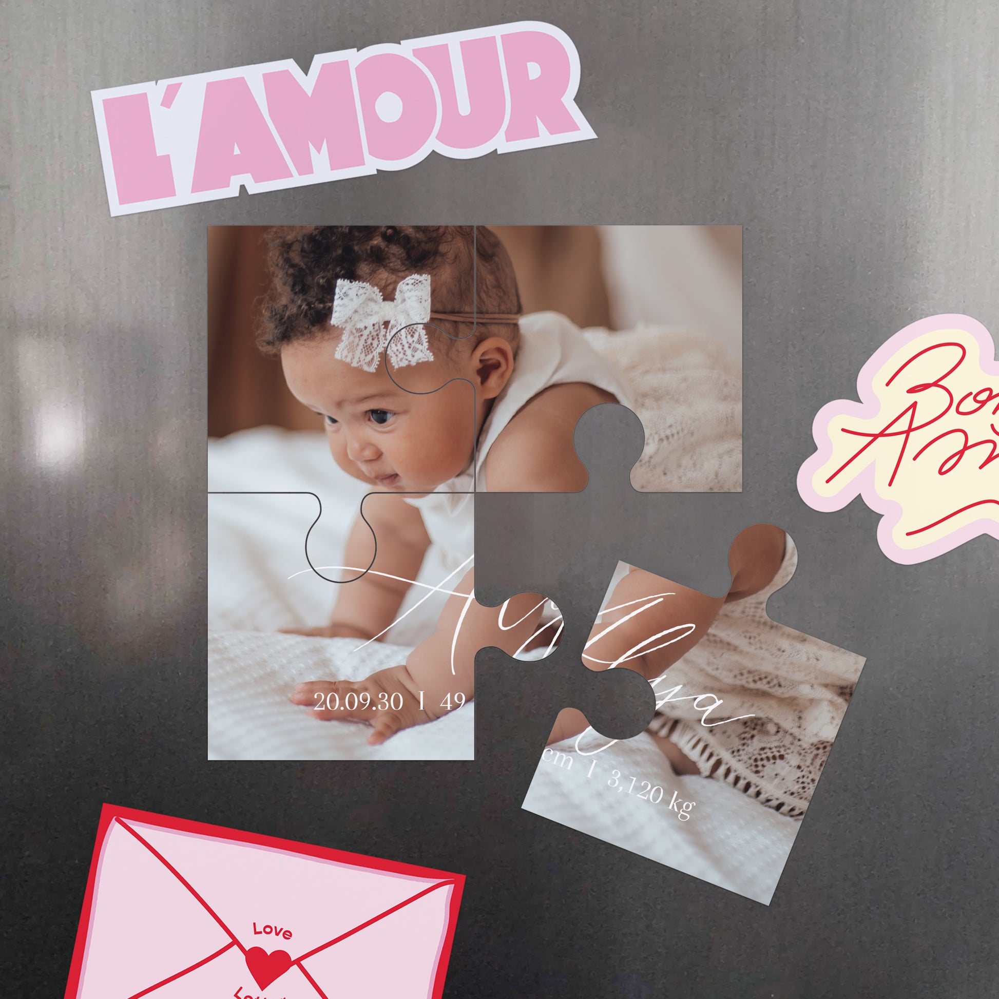 Geburtskarten Magnetpuzzle 4 Teile So cute foto N° 4