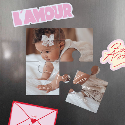 Geburtskarten Magnetpuzzle 4 Teile So cute foto N° 4
