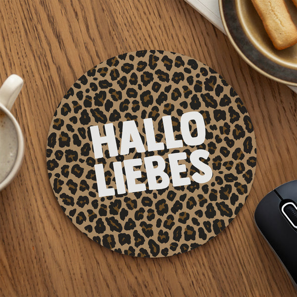 Mousepad Objekte Rund Hallo Liebes-Leopard foto