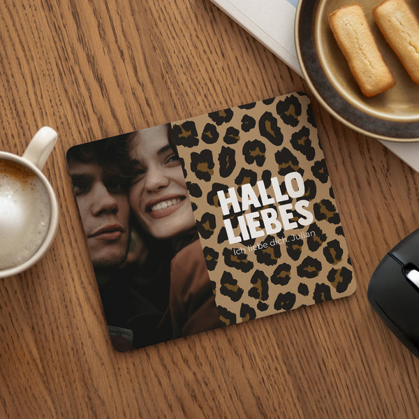 Mousepad Objekte Rechteck Hallo Liebes-Leopard foto