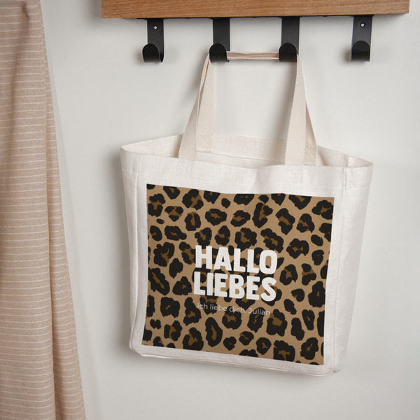 Tote bag Objekte Tragehenkel Hallo Liebes-Leopard foto