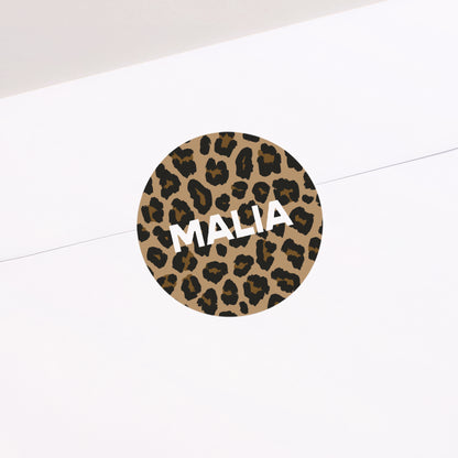 Sticker Geburt Rund Voller Leopard foto N° 2