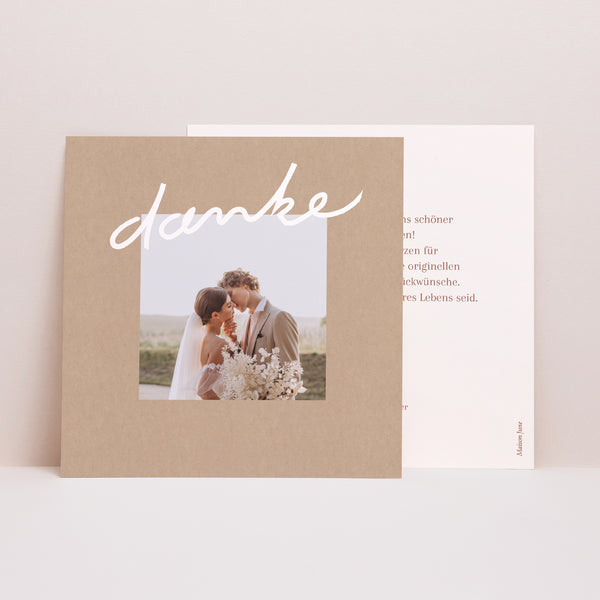 Dankeskarte Hochzeit Einfaches Quadrat Oregon foto