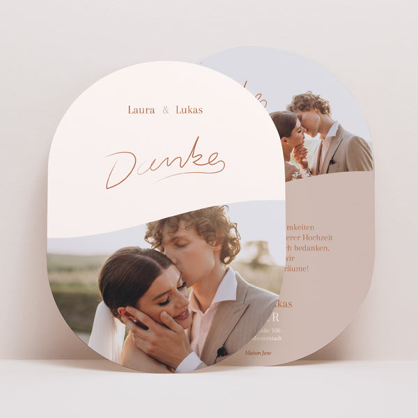 Dankeskarte Hochzeit oval Calgary foto