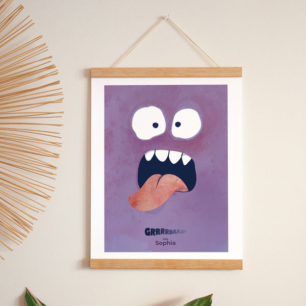 Poster Objekte Porträt Lila Monster foto