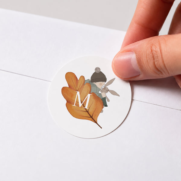 Sticker Geburt Rund Baby Herbst foto