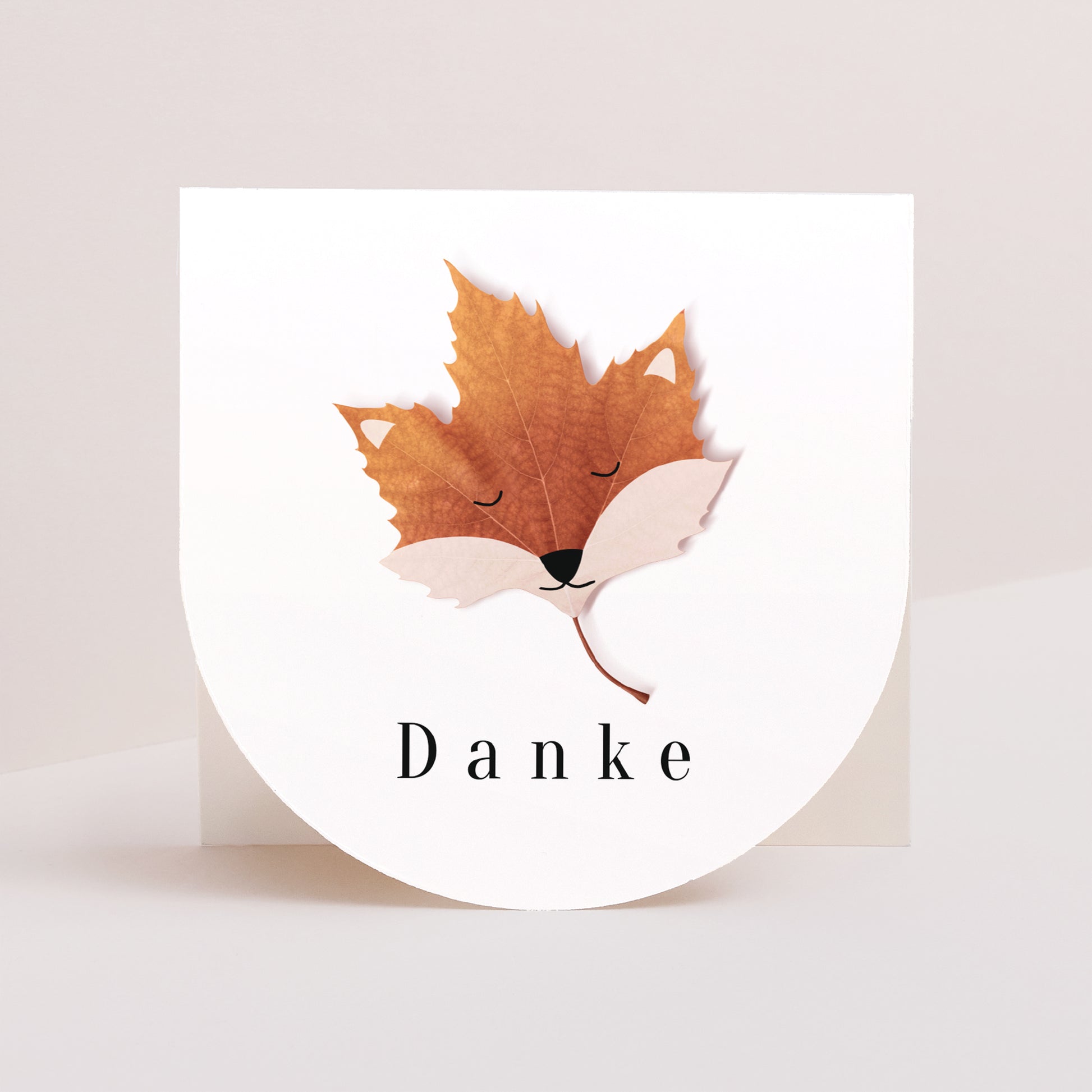 Dankeskarte Geburt Doppelflügelfensterhalbmond Red Fox foto N° 1