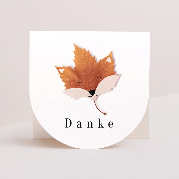 Dankeskarte Geburt Doppelflügelfensterhalbmond Red Fox foto