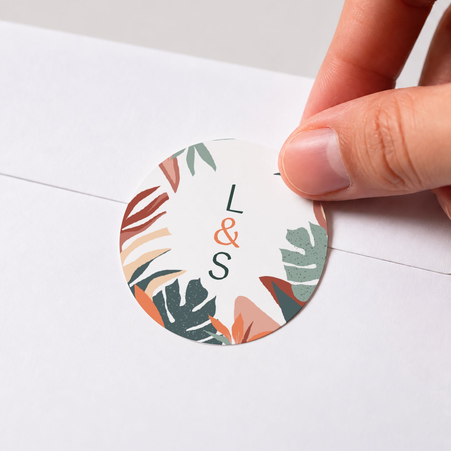 Sticker Hochzeit Rund Tropische Liebe foto N° 1