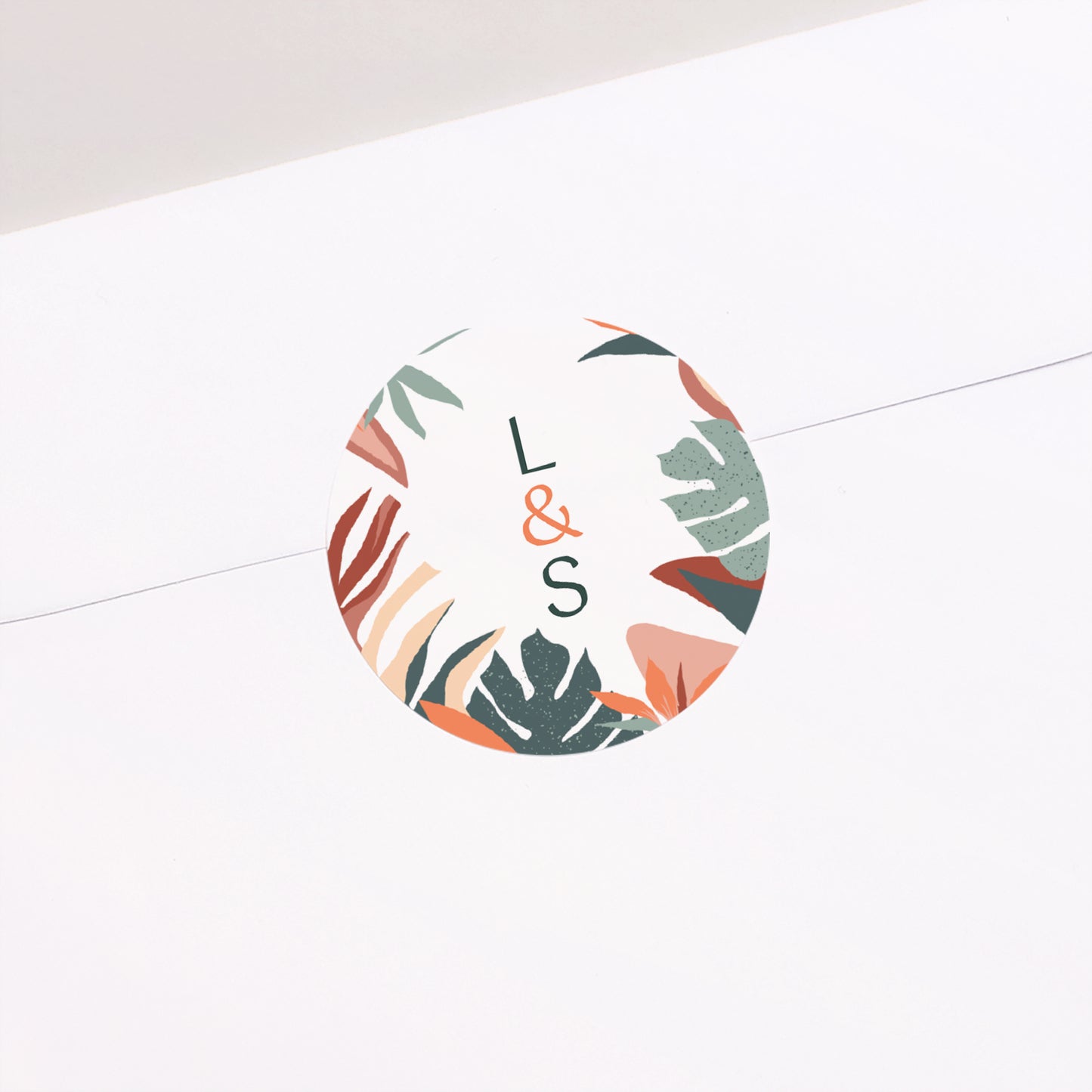 Sticker Hochzeit Rund Tropische Liebe foto N° 2