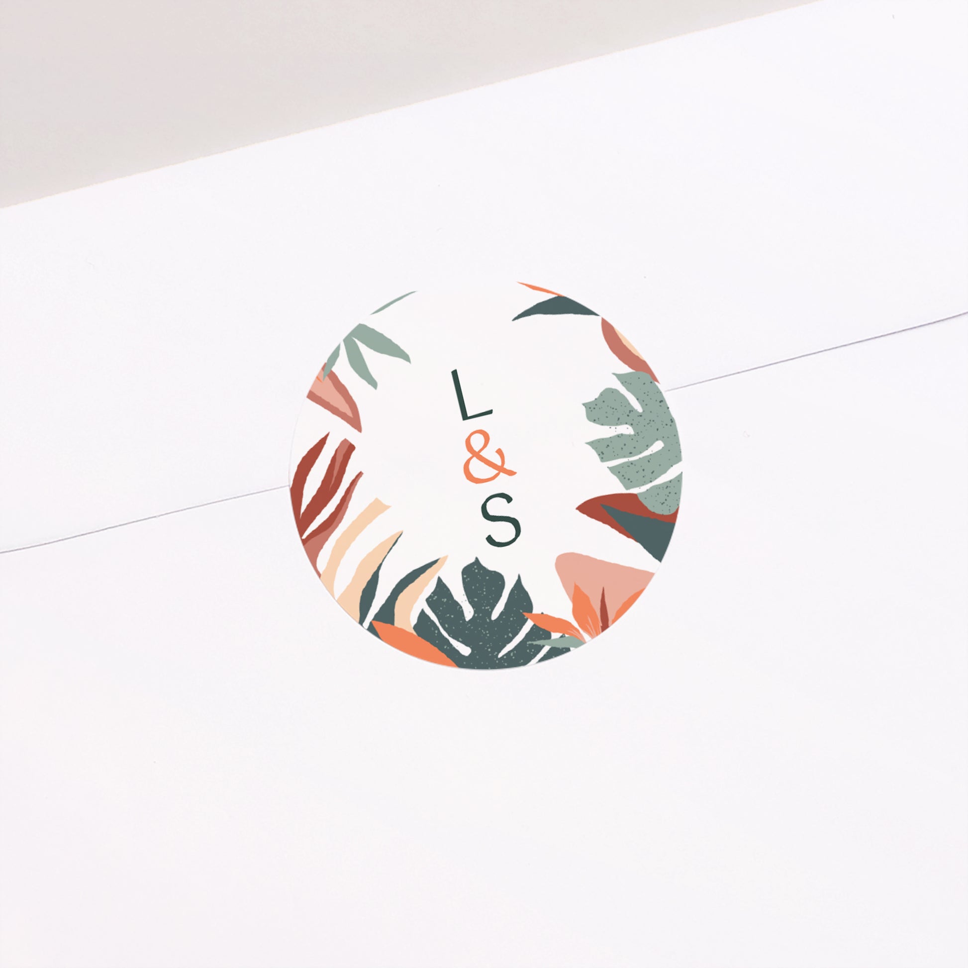 Sticker Hochzeit Rund Tropische Liebe foto N° 2