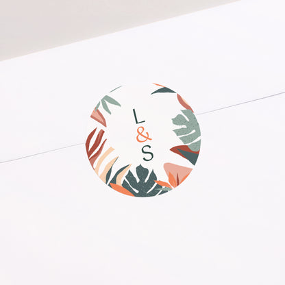 Sticker Hochzeit Rund Tropische Liebe foto N° 2