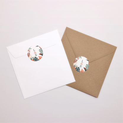 Sticker Hochzeit Rund Tropische Liebe foto N° 4