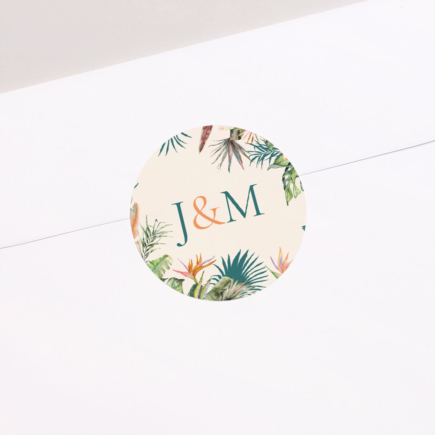 Sticker Hochzeit Rund Tropische Hochzeit foto N° 2