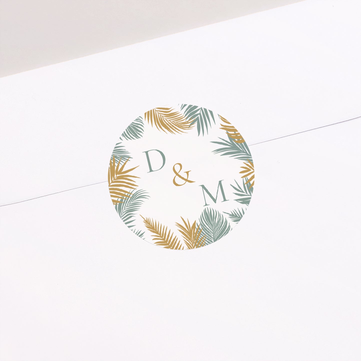 Sticker Hochzeit Rund Tropischer Palmenbaum foto N° 2
