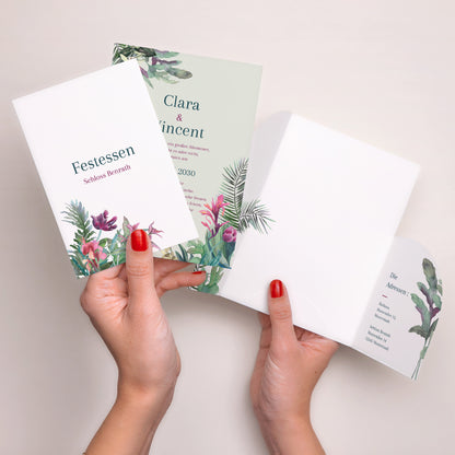 Hochzeitseinladung Hülle für 2 Karten Exotic flowers foto N° 3