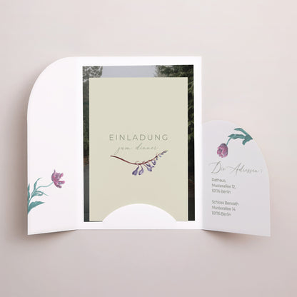 Hochzeitseinladung Hülle für 2 Karten Romantische Blumen foto N° 2