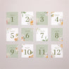 Tischnummern Hochzeit Pack von 12 Romantische Blumen foto N° 1
