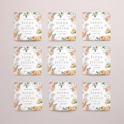 Save the date Karte Hochzeit Satz von 9, magnetisch. Romantische Blumen foto N° 3
