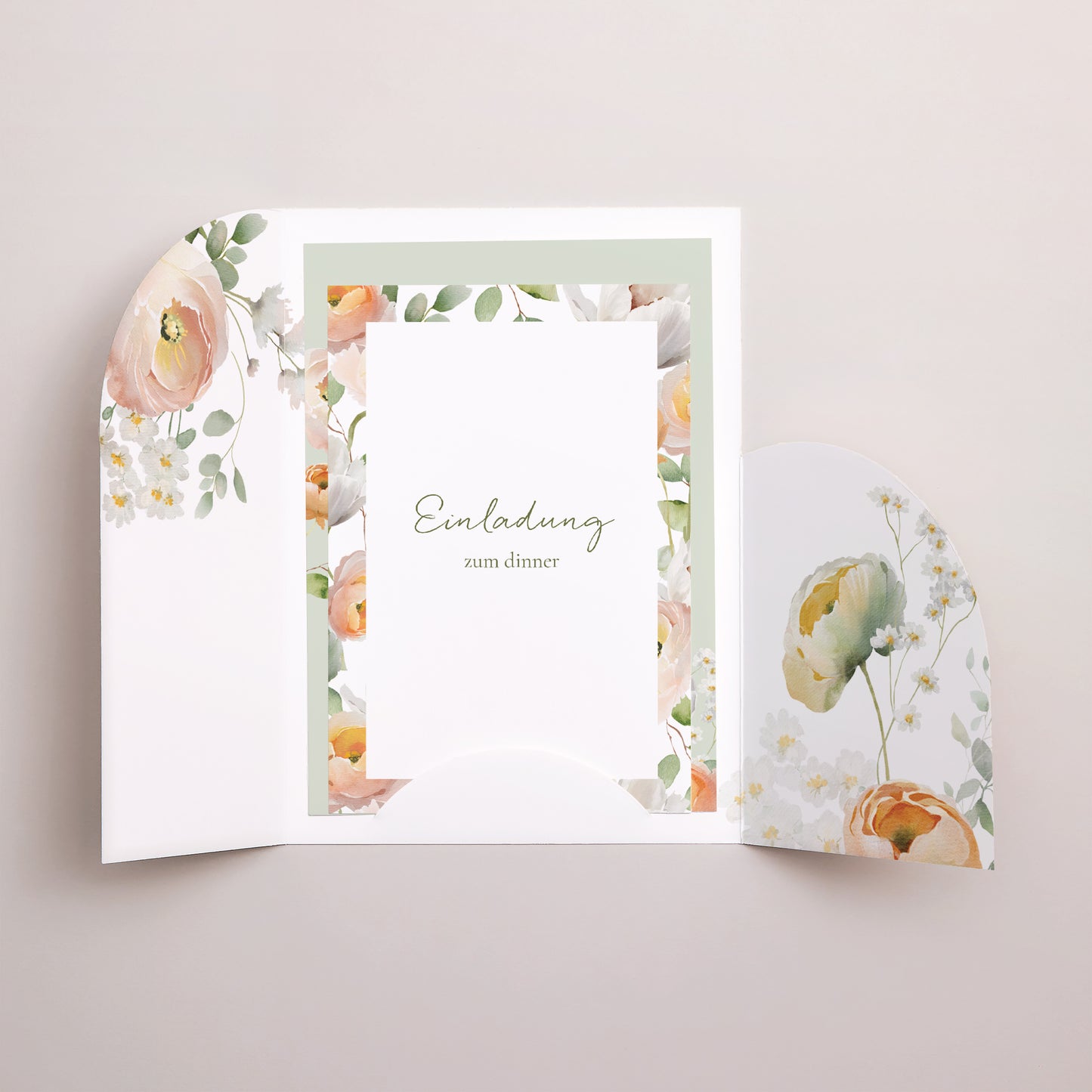 Hochzeitseinladung Hülle für 2 Karten Romantische Blumen foto N° 2