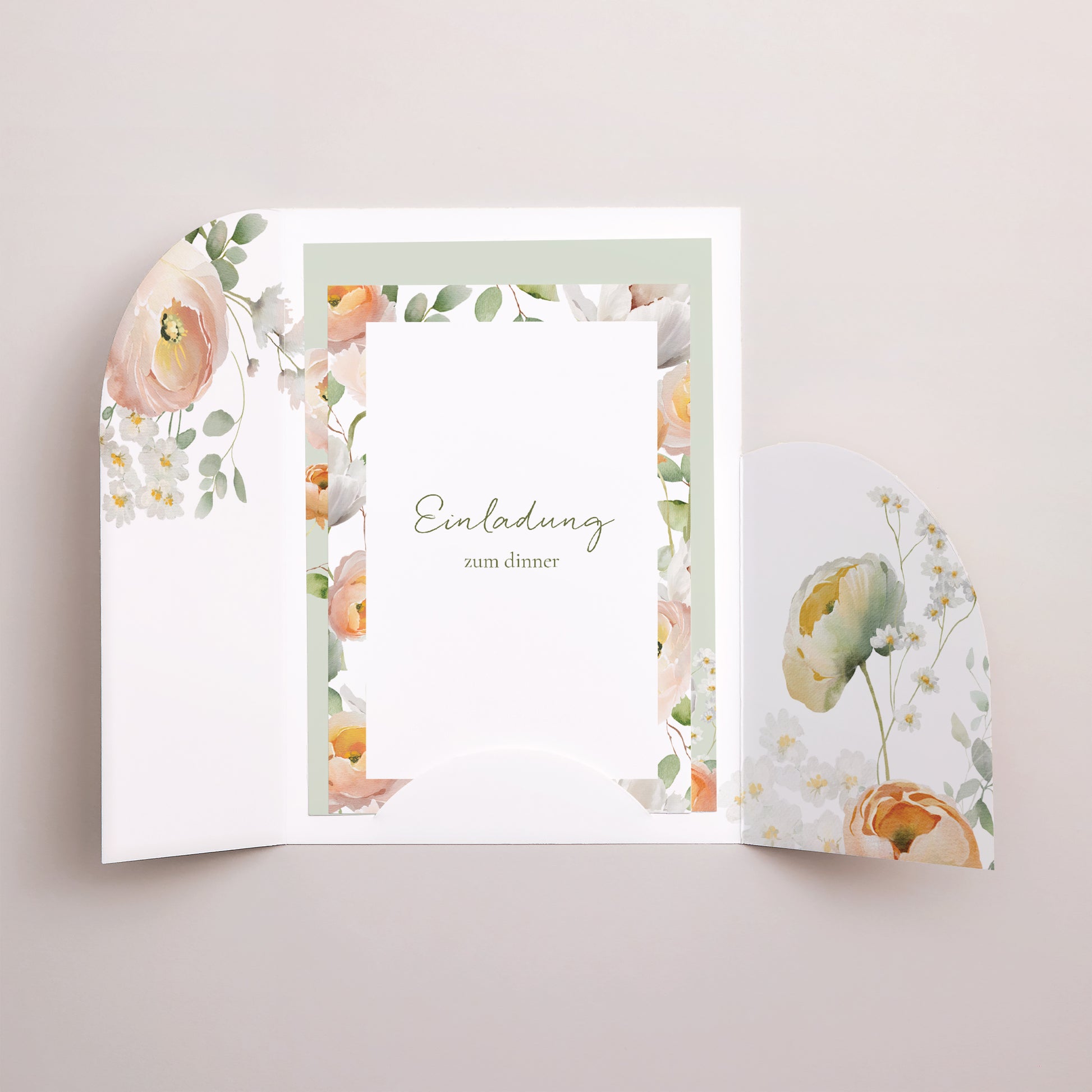 Hochzeitseinladung Hülle für 2 Karten Romantische Blumen foto N° 2