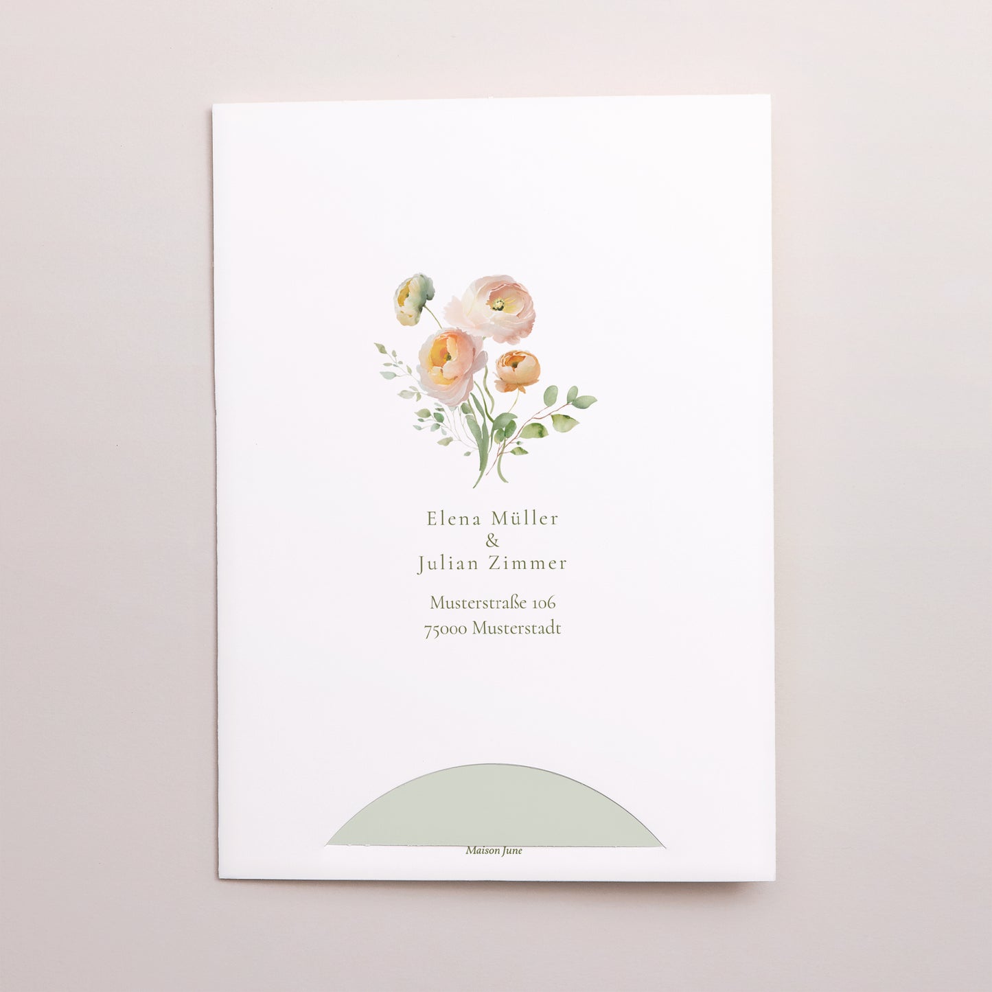 Hochzeitseinladung Hülle für 2 Karten Romantische Blumen foto N° 4