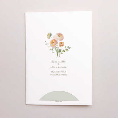 Hochzeitseinladung Hülle für 2 Karten Romantische Blumen foto N° 4