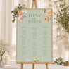 Sitzplan Hochzeit Porträt 60 x 90 cm Romantische Blumen foto N° 1