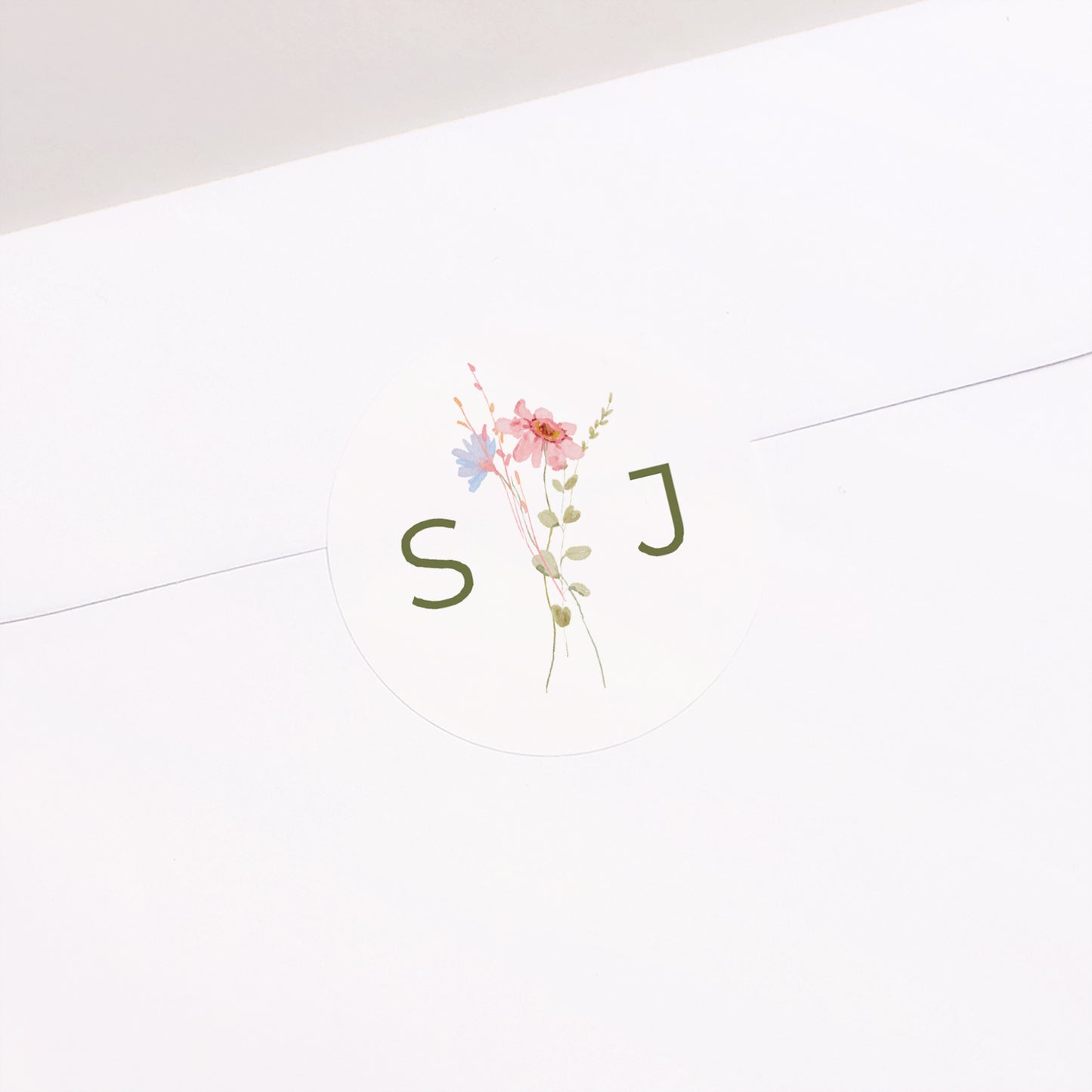 Sticker Hochzeit Rund Wildblumenkranz foto N° 2