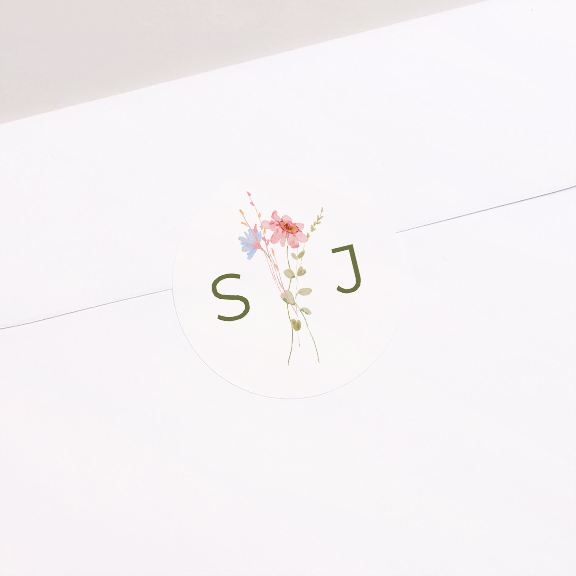Sticker Hochzeit Rund Wildblumenkranz foto N° 2