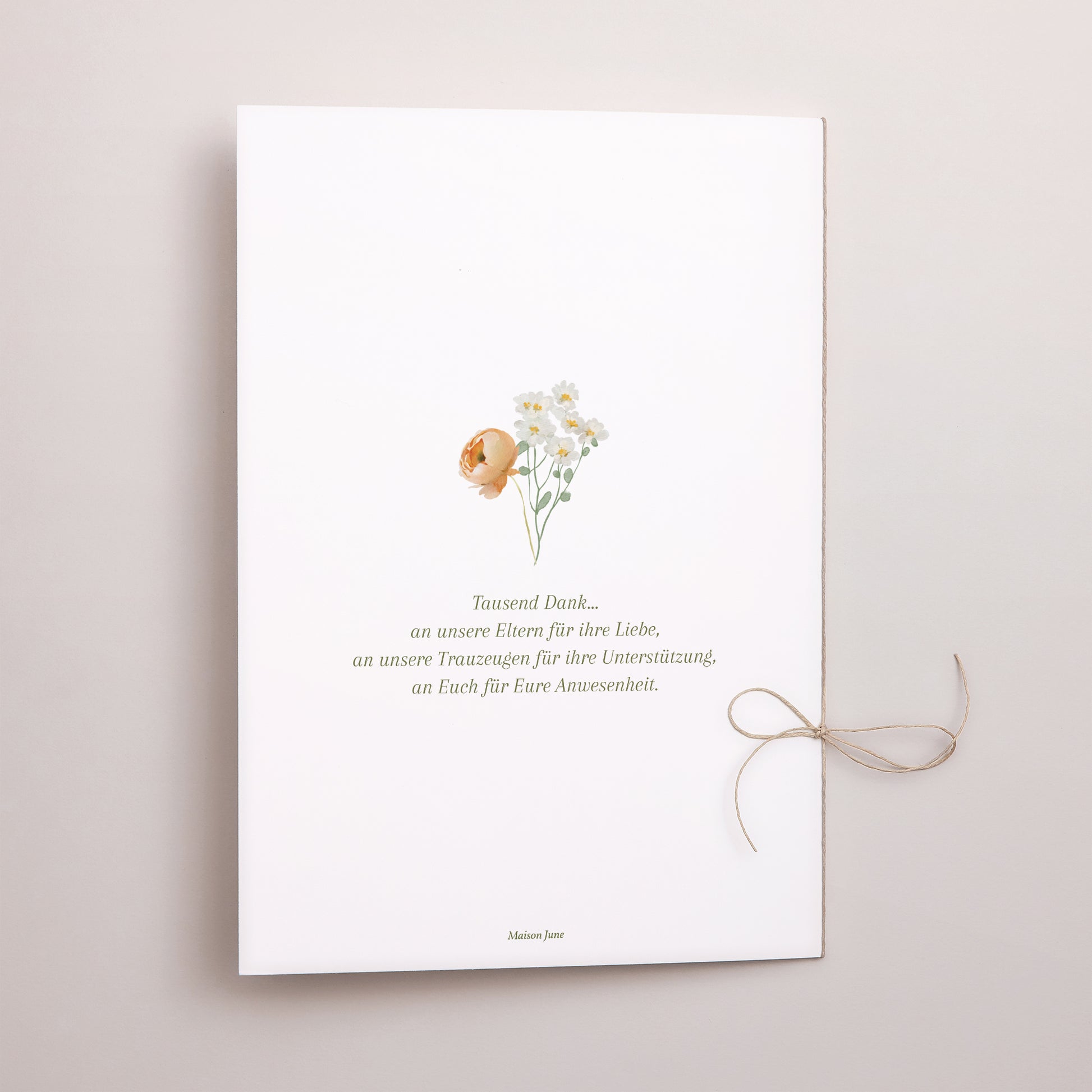 Kirchenheft Hochzeit Doppelflügel Romantischer Blumenkranz foto N° 3