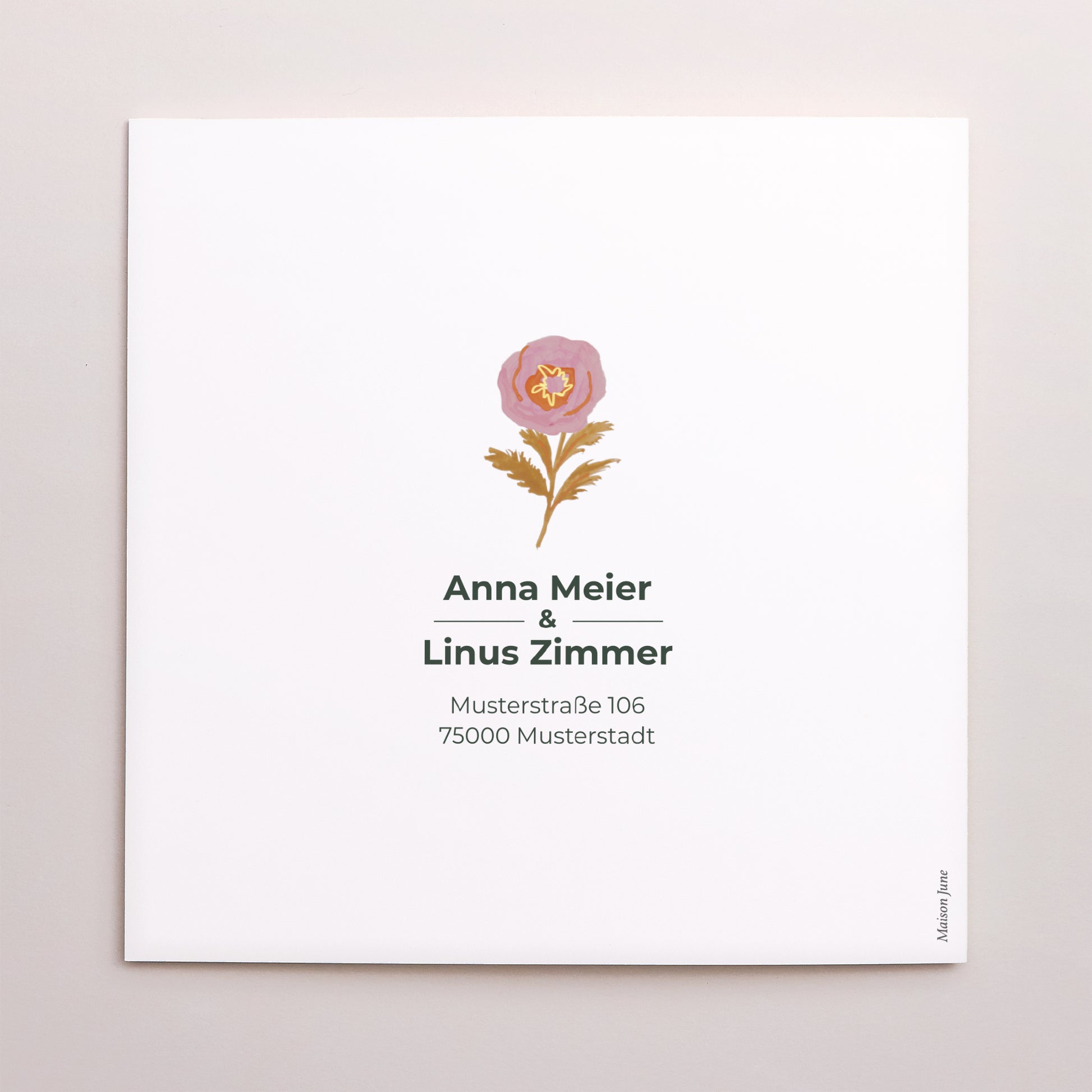 Hochzeitseinladung Doppelflügelfenster Rosa Blumen pop foto N° 3