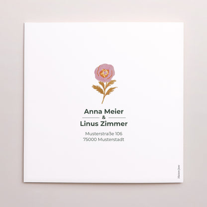 Hochzeitseinladung Doppelflügelfenster Rosa Blumen pop foto N° 3