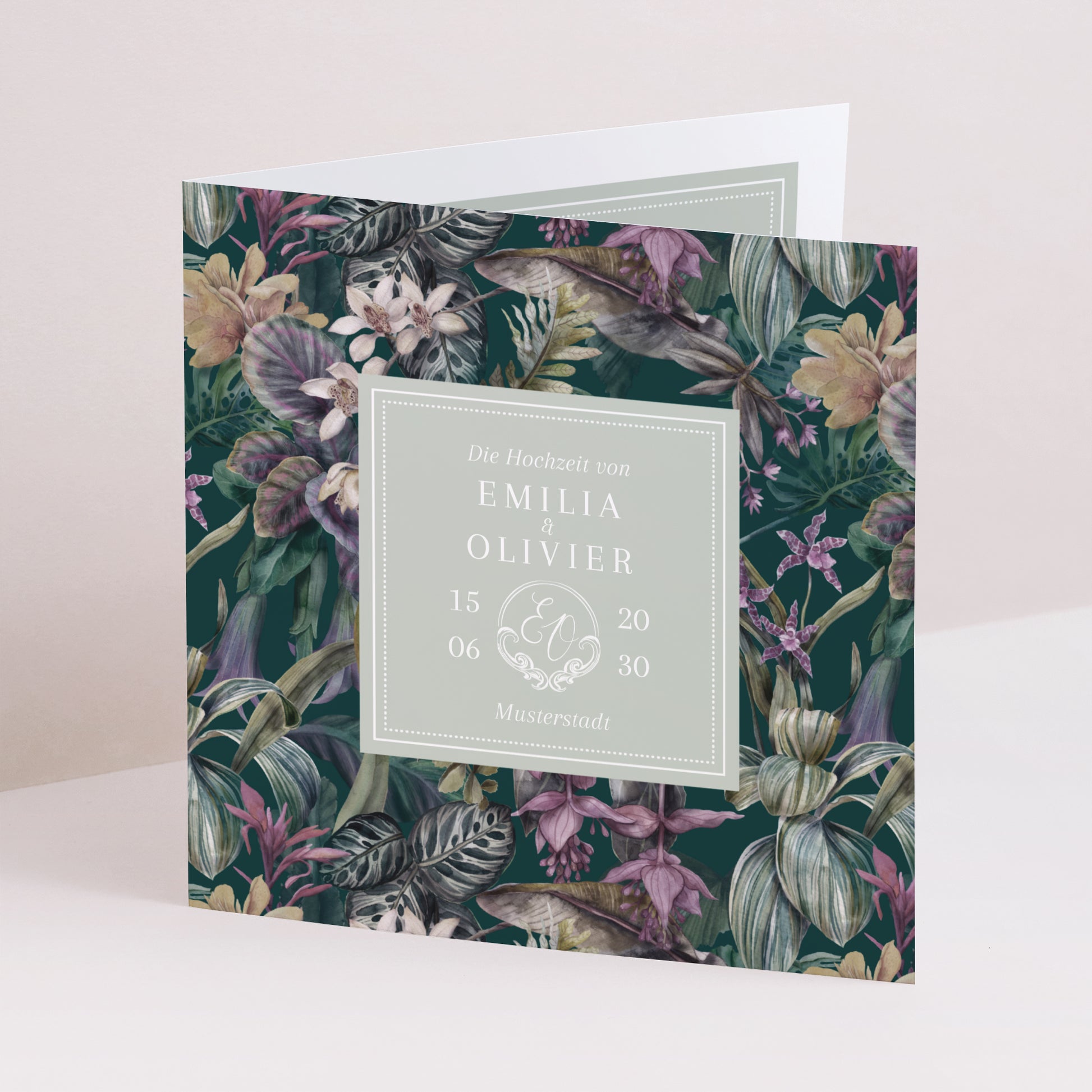 Hochzeitseinladung Doppelflügelfenster Tropical summer foto N° 1