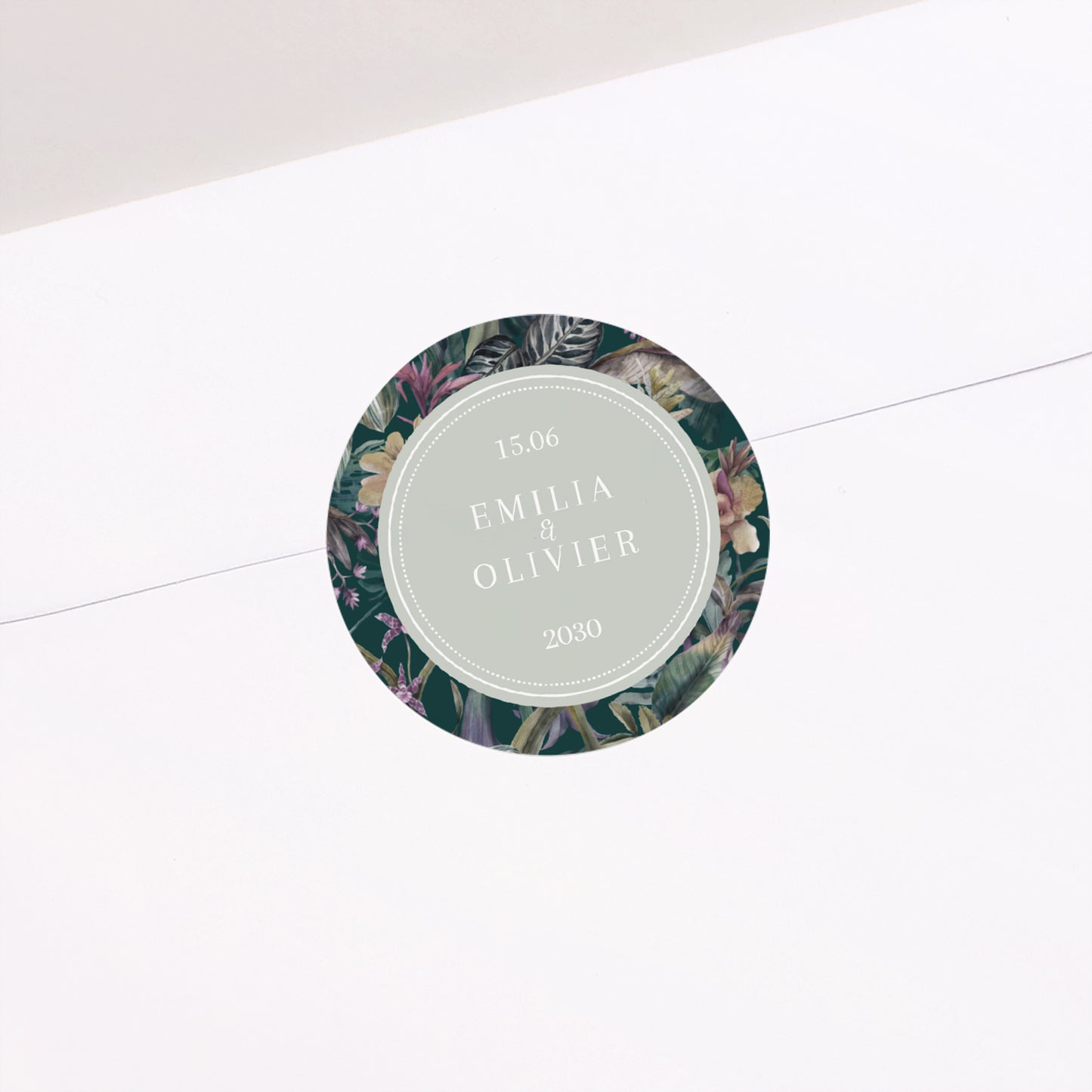 Sticker Hochzeit Rund Tropical summer foto N° 2