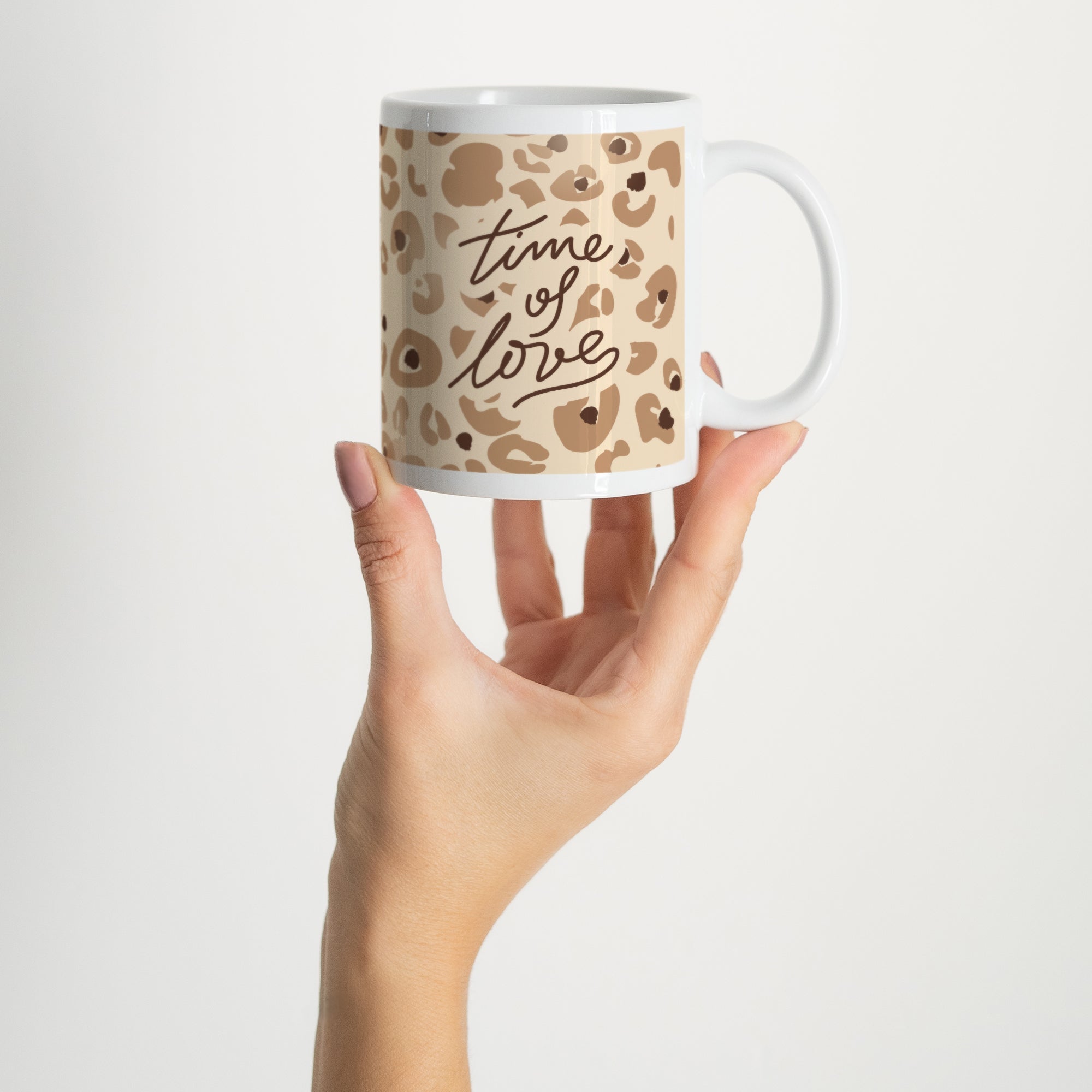 Tasse Objekte Weiß Zeit der Liebe Leopard foto N° 2