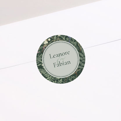 Sticker Hochzeit Rund Winterpflanze foto N° 2