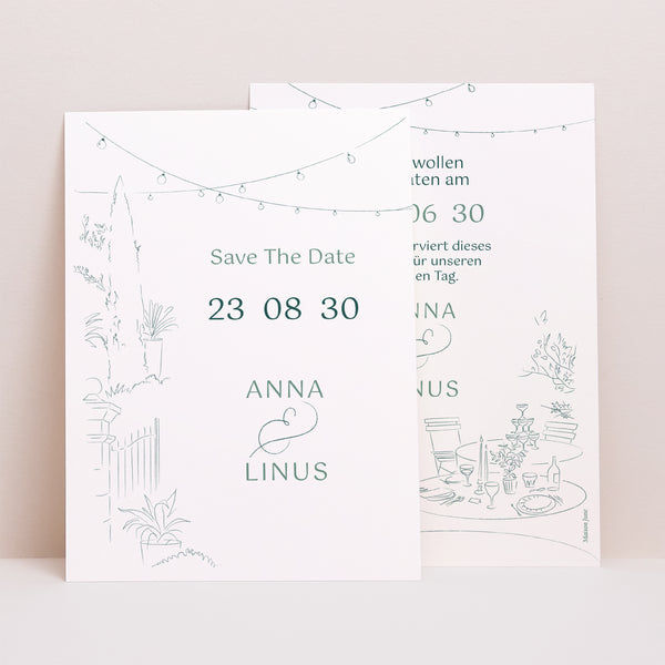 Save the date Karte Hochzeit Porträt Das Gebiet der Aufklärung foto