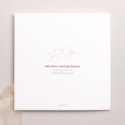 Hochzeitseinladung Quadratische Hülle, 3 Karten, Etikett Tandem foto N° 4